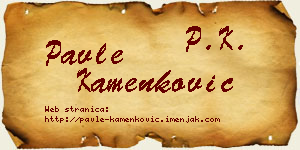 Pavle Kamenković vizit kartica